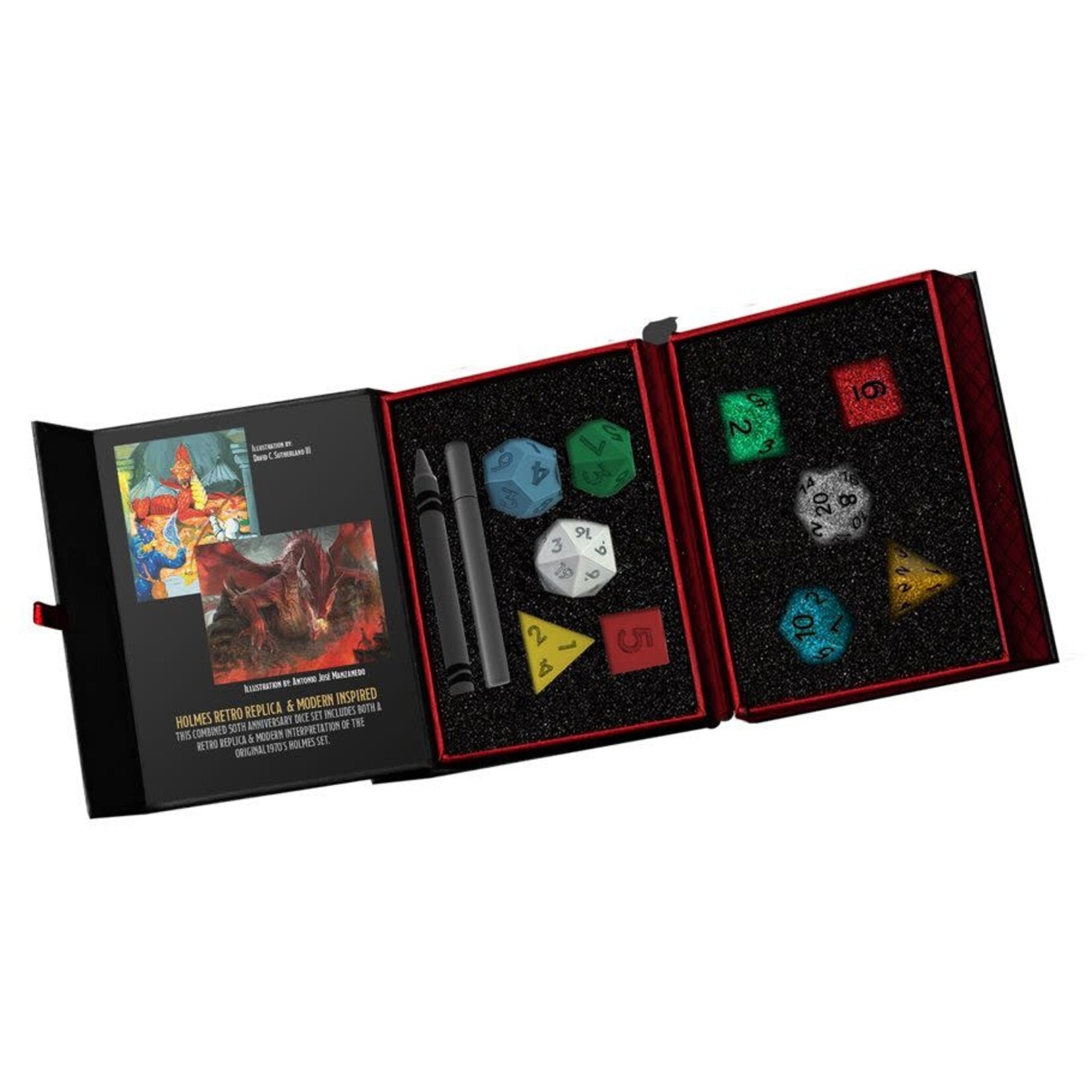 FanRoll by MDG D&D 50th Anniversary: Holmes Retro Replica & Modern Inspired Polyhedral Dice Set