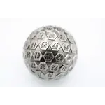 Foam Brain Metal Dice: 45mm Solid Metal D100 - Silver