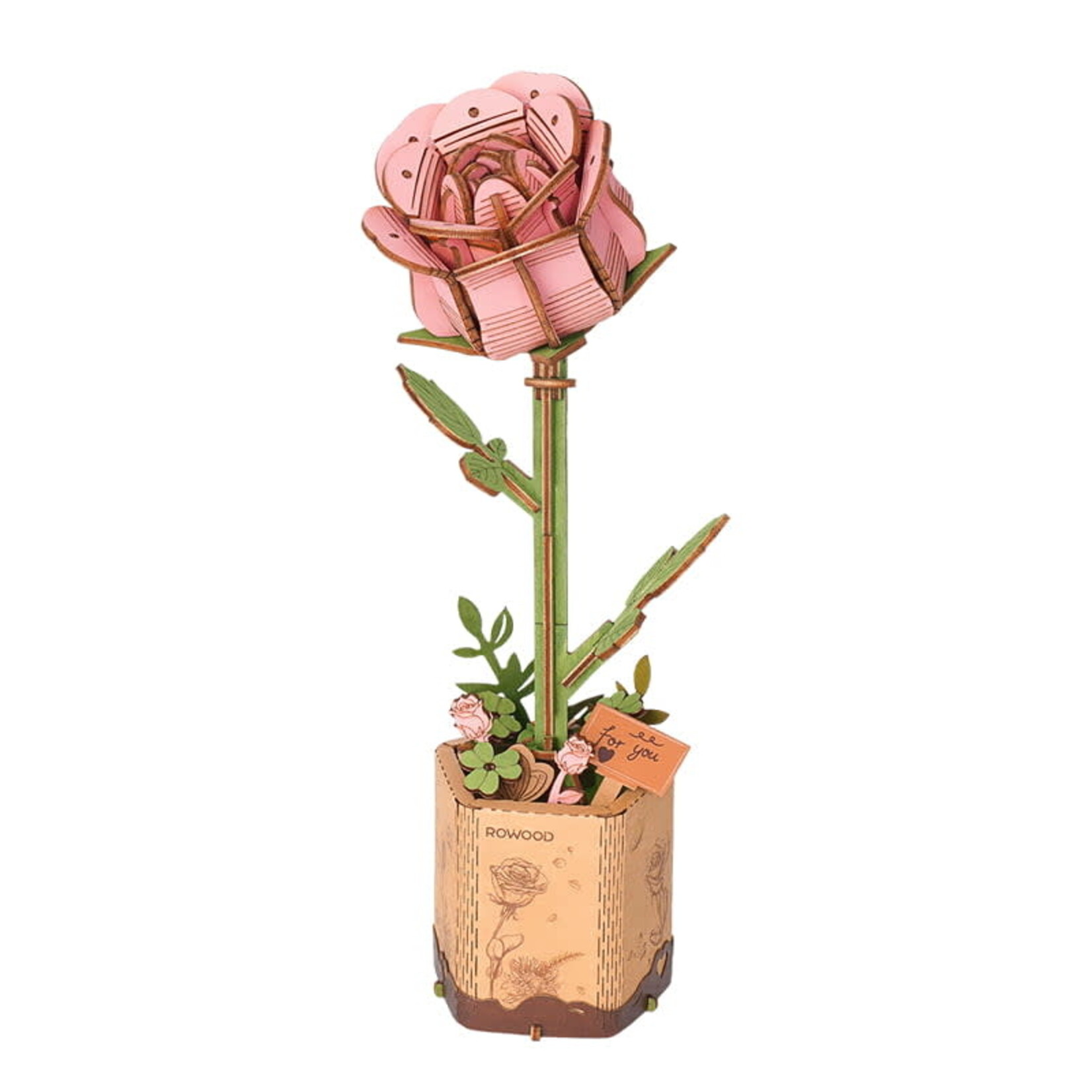 Wooden Flower Kit - Pink Rose - Bloom Craft