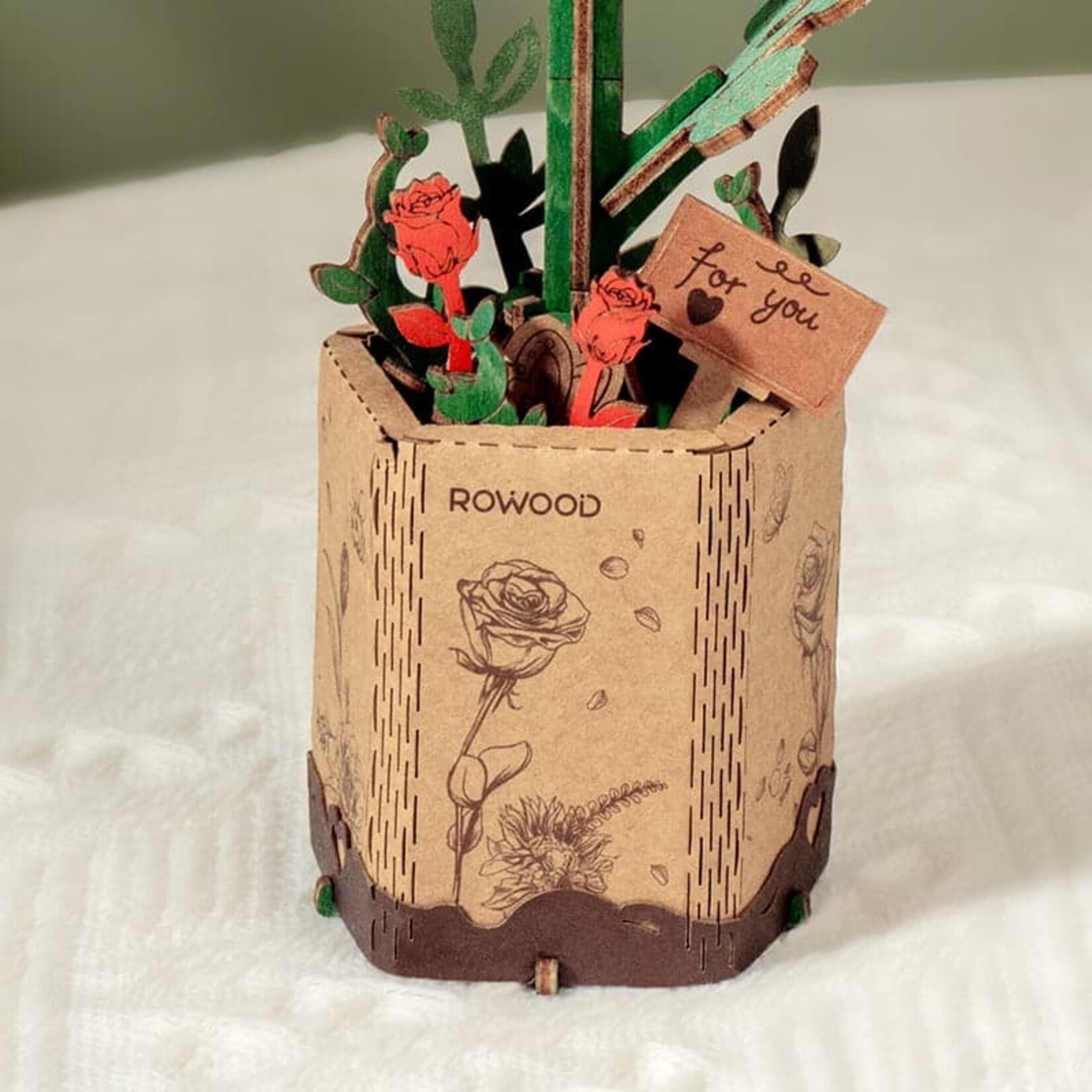 Wooden Flower Kit - Red Rose - Bloom Craft