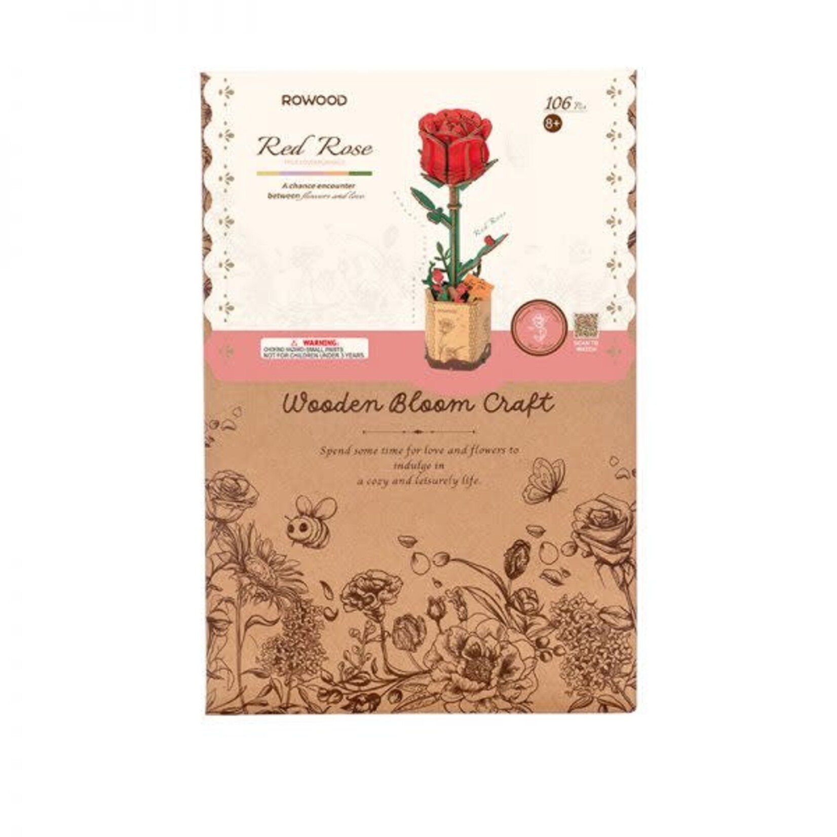 Wooden Flower Kit - Red Rose - Bloom Craft