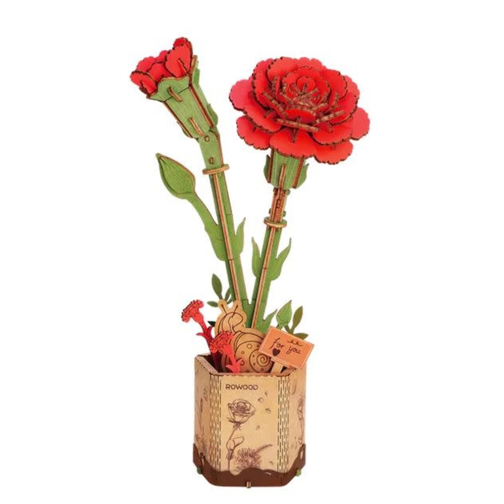 Wooden Flower Kit - Red Carnation - Bloom Craft