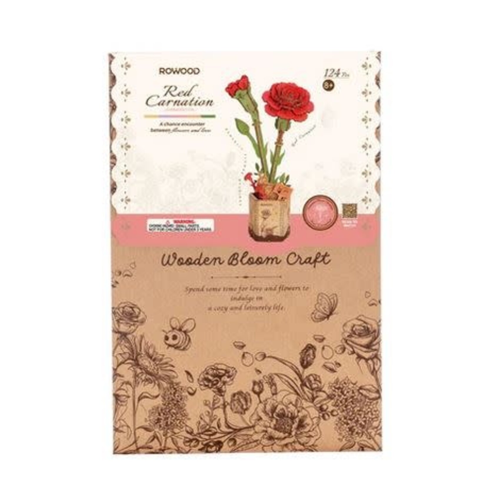 Wooden Flower Kit - Red Carnation - Bloom Craft