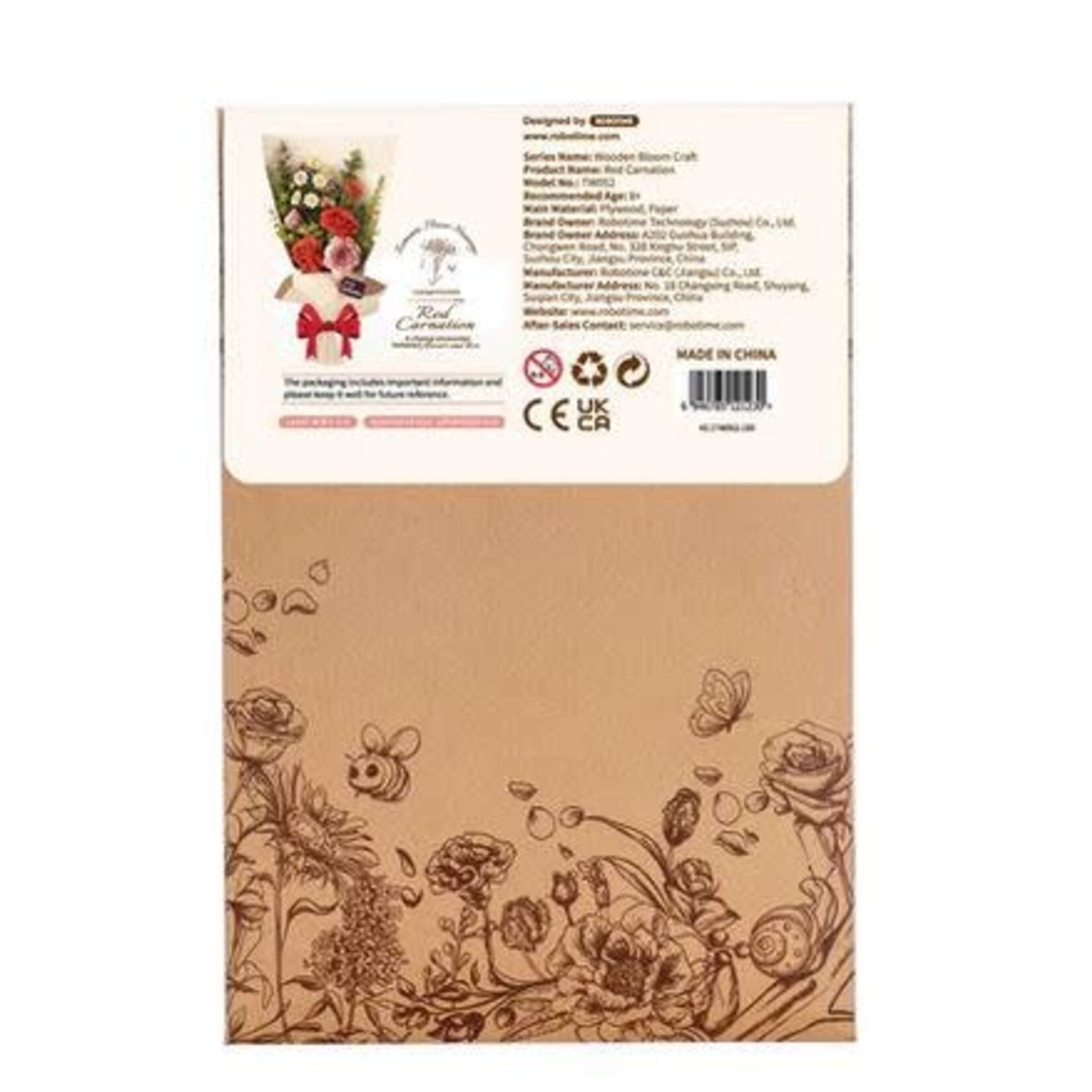 Wooden Flower Kit - Red Carnation - Bloom Craft