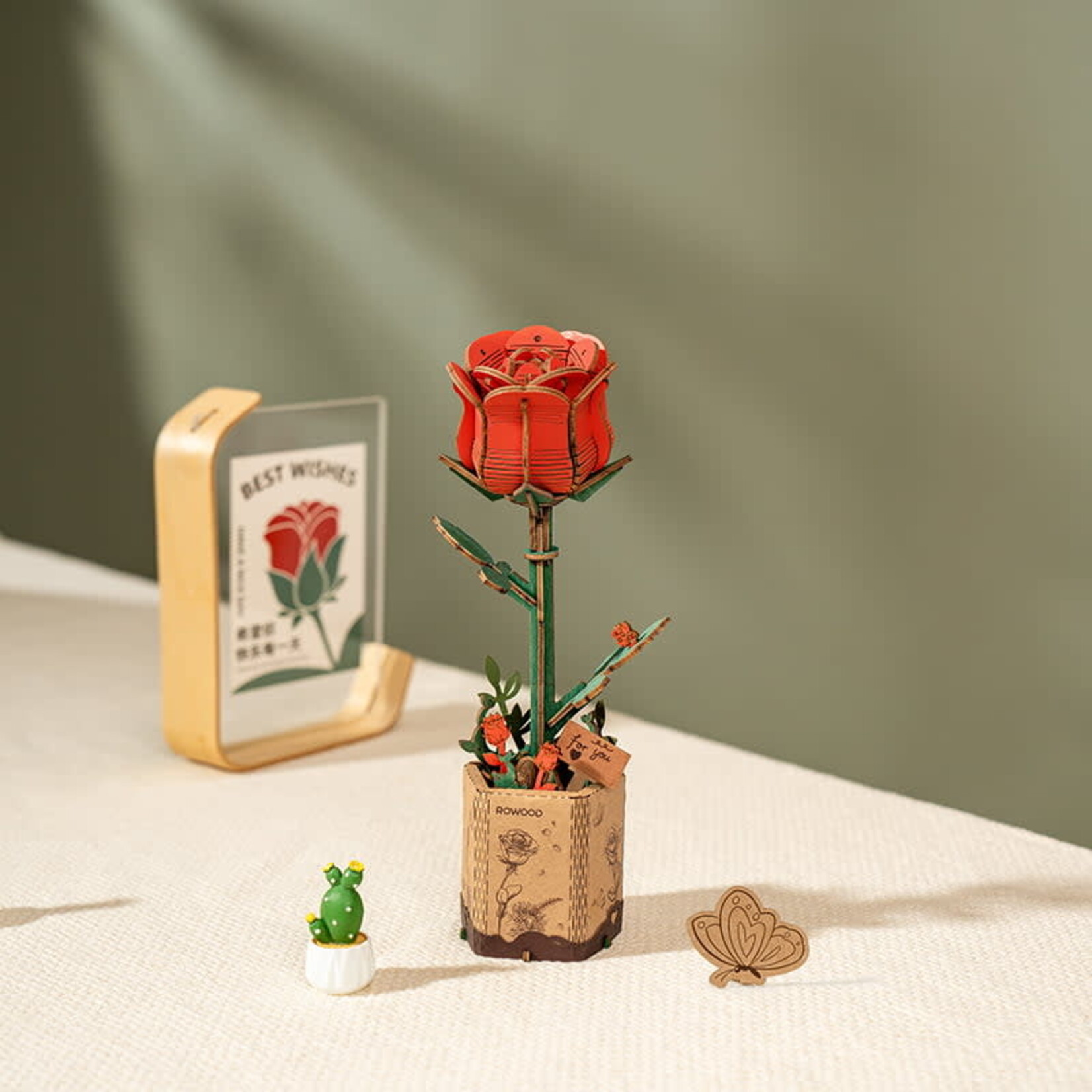 Wooden Flower Kit - Red Rose - Bloom Craft