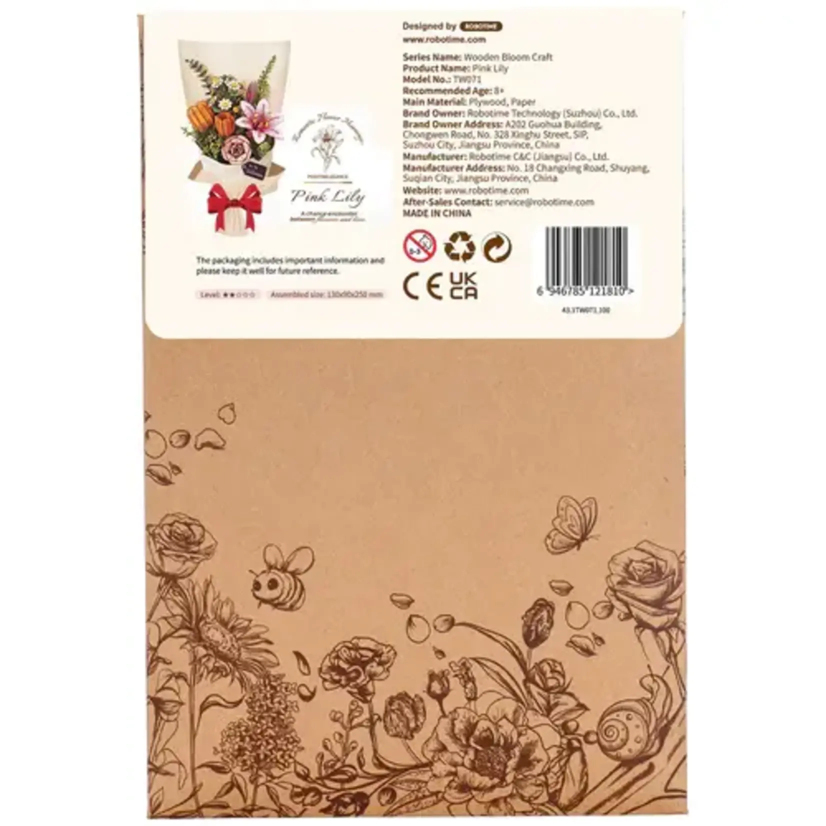 Wooden Flower Kit - Pink Lily - Bloom Craft