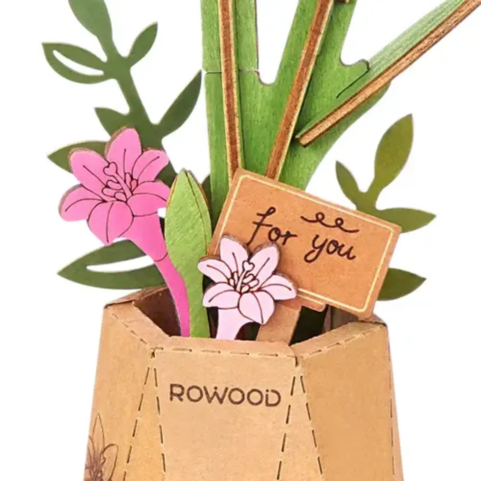 Wooden Flower Kit - Pink Lily - Bloom Craft
