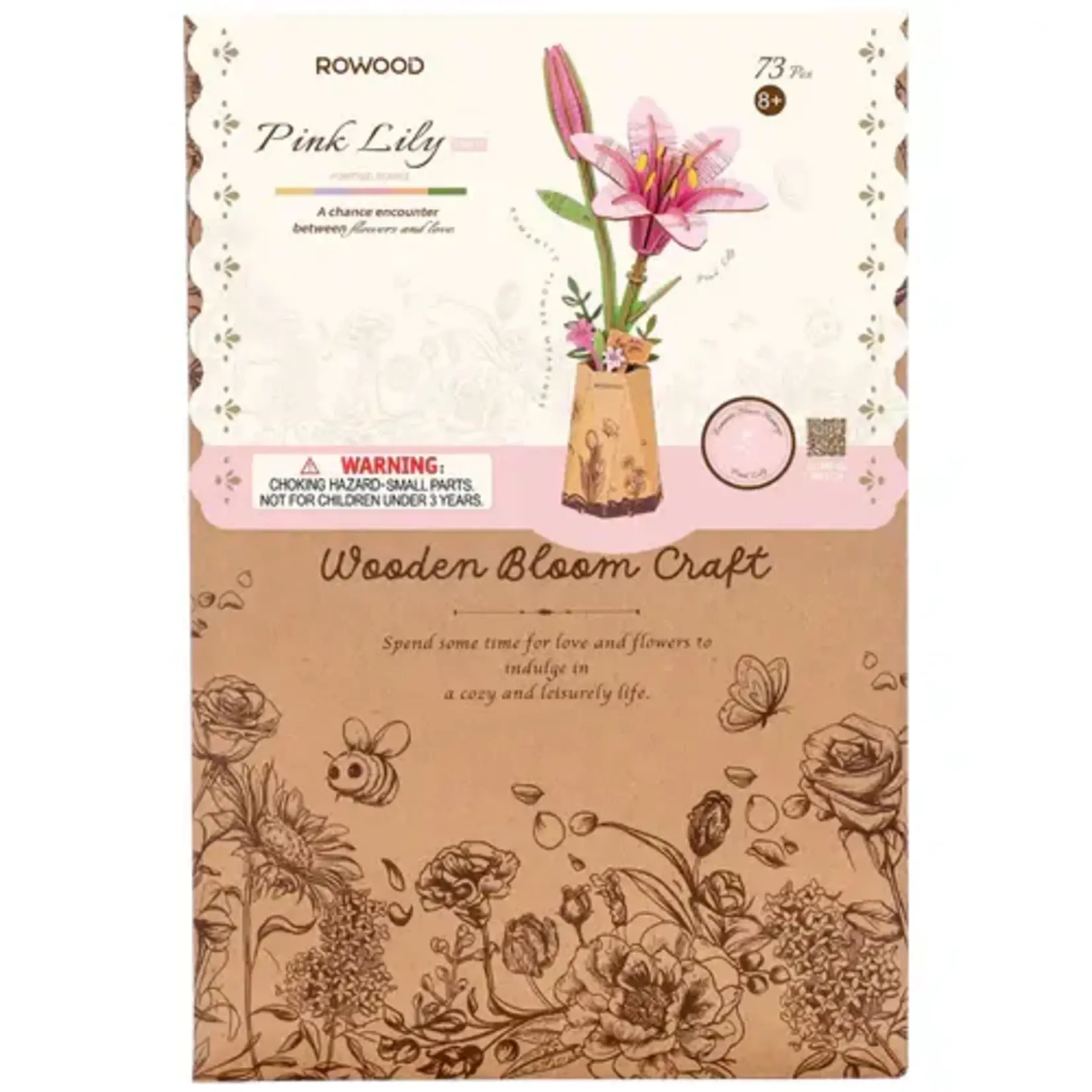 Wooden Flower Kit - Pink Lily - Bloom Craft