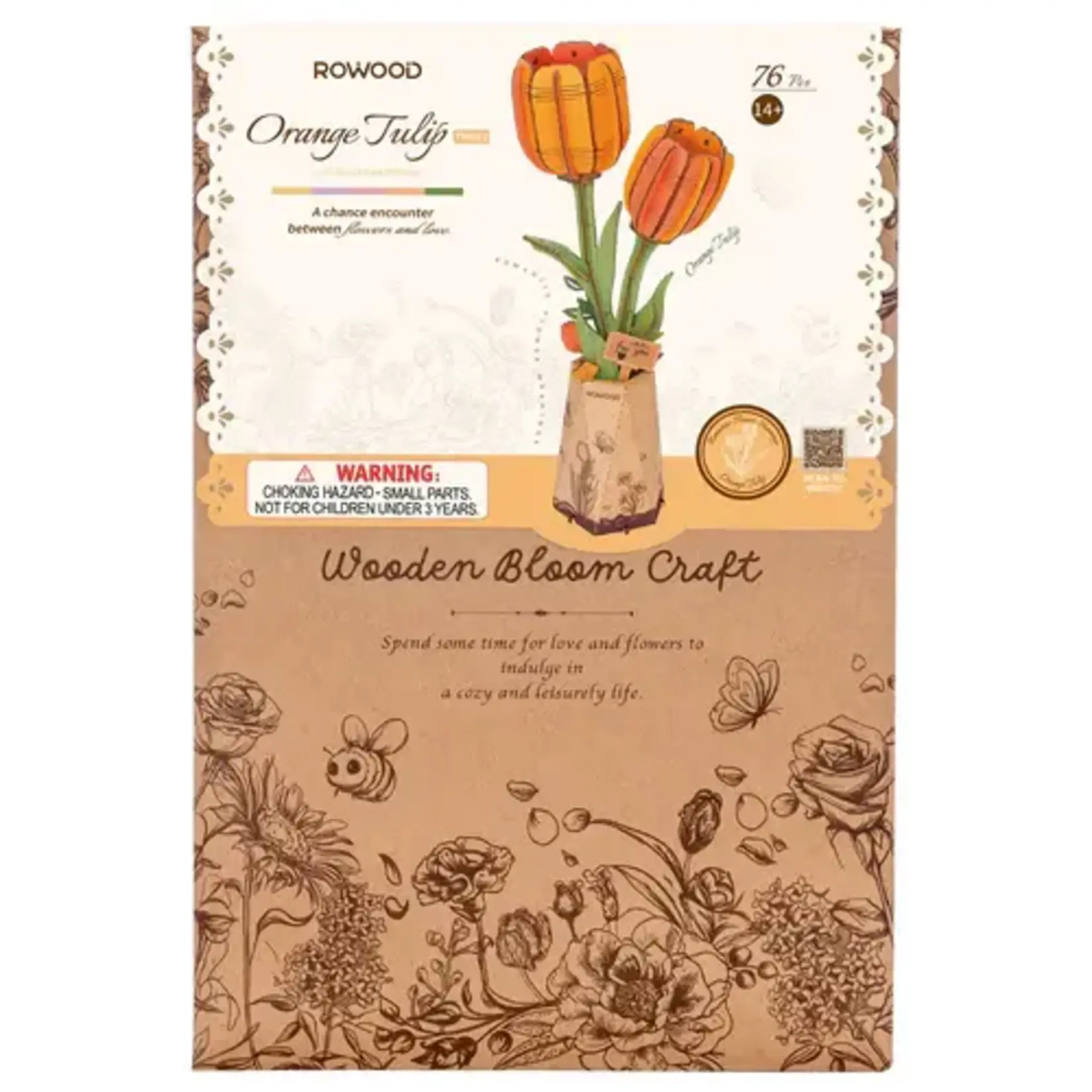 Wooden Flower Kit - Orange Tulip - Bloom Craft