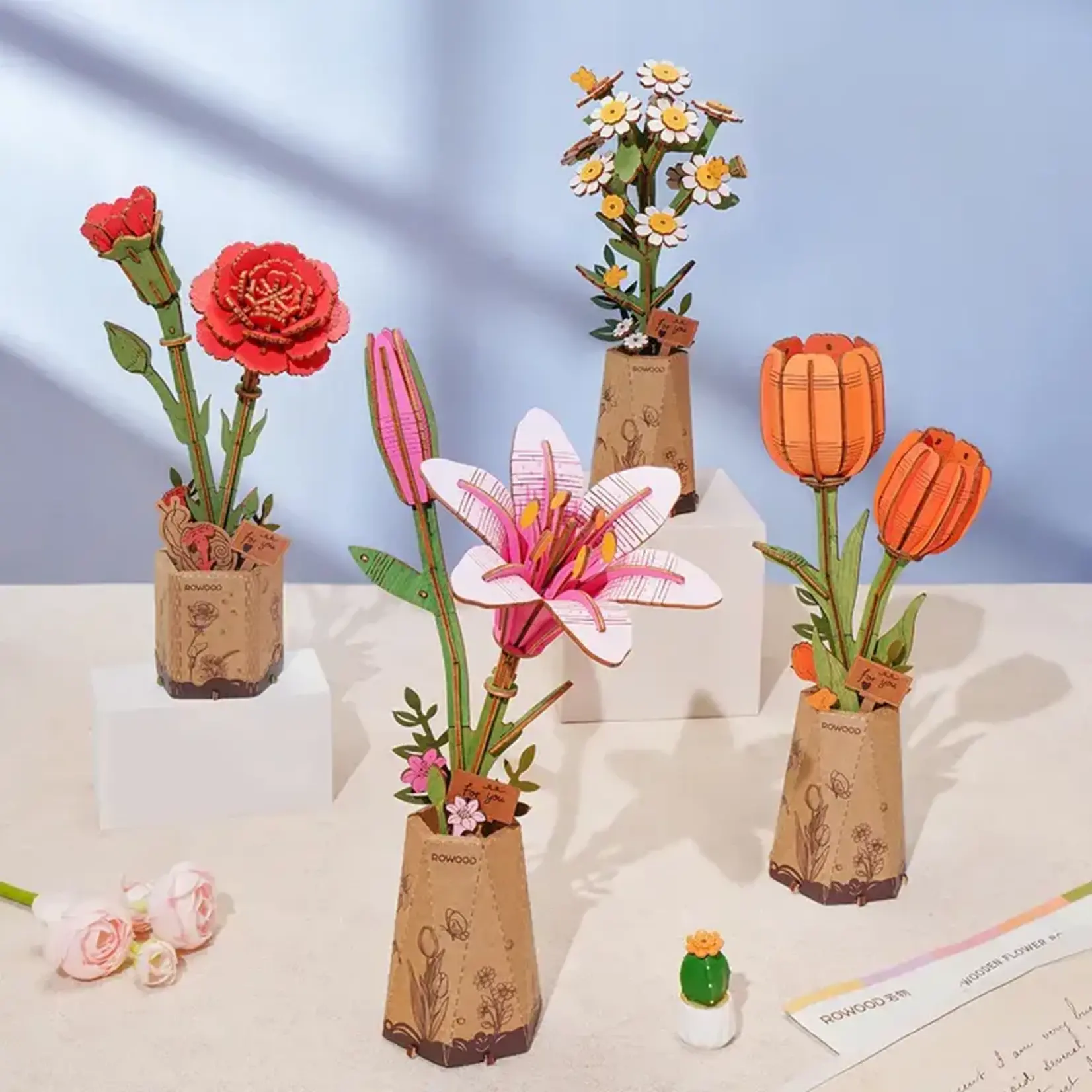 Wooden Flower Kit - Pink Lily - Bloom Craft