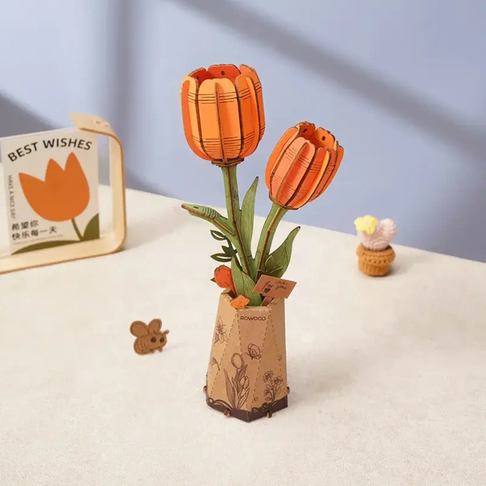Wooden Flower Kit - Orange Tulip - Bloom Craft