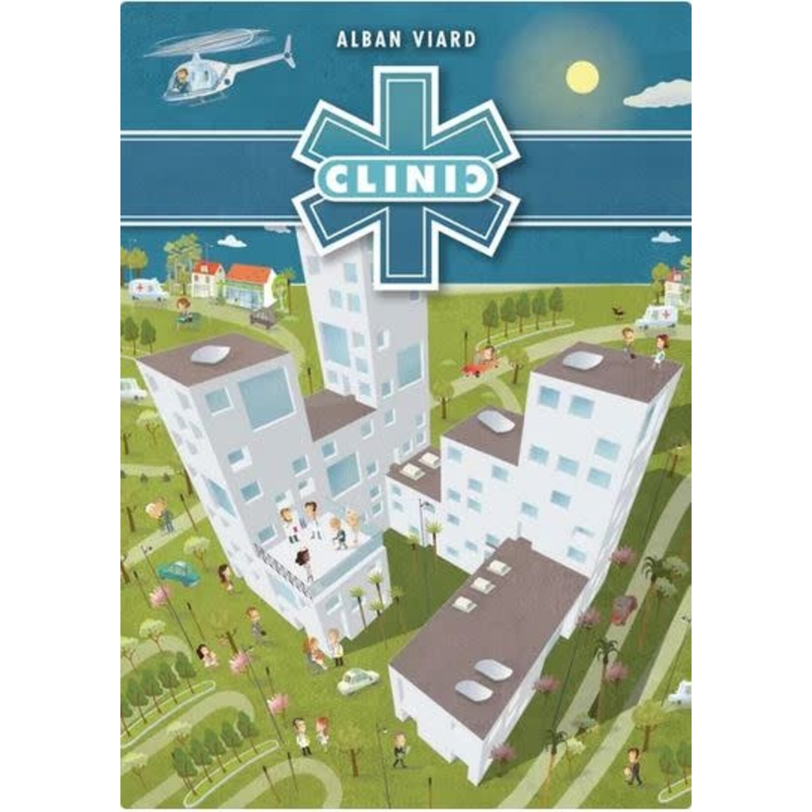 #19805 Clinic Base Game + Medical Dossiers 1,2, and 3 Dragon Cache Used Game