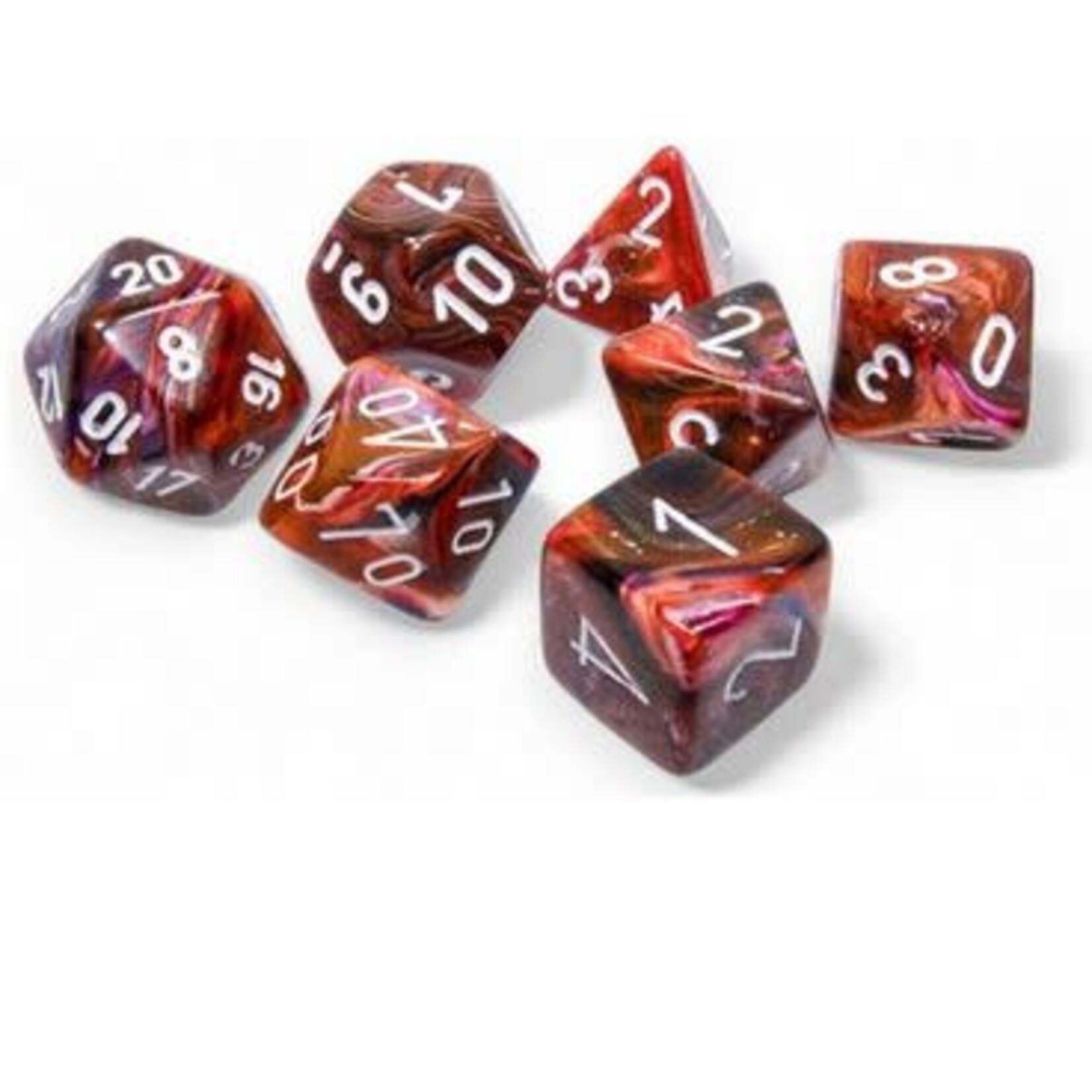 Chessex Festive Dice: Symphony / white | 7 Die Polyhedral Set | 27543