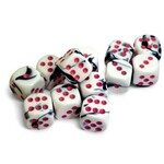 Chessex Gemini Dice: Black-White / pink | 16mm d6 12 Dice Block | 26669