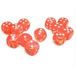 Chessex Festive Dice: Dahlia / white Luminary | 16mm d6 12 Dice Block | 27953