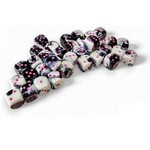 Chessex Gemini Dice: Black-White / pink | 12mm 36 Dice Block | 26869