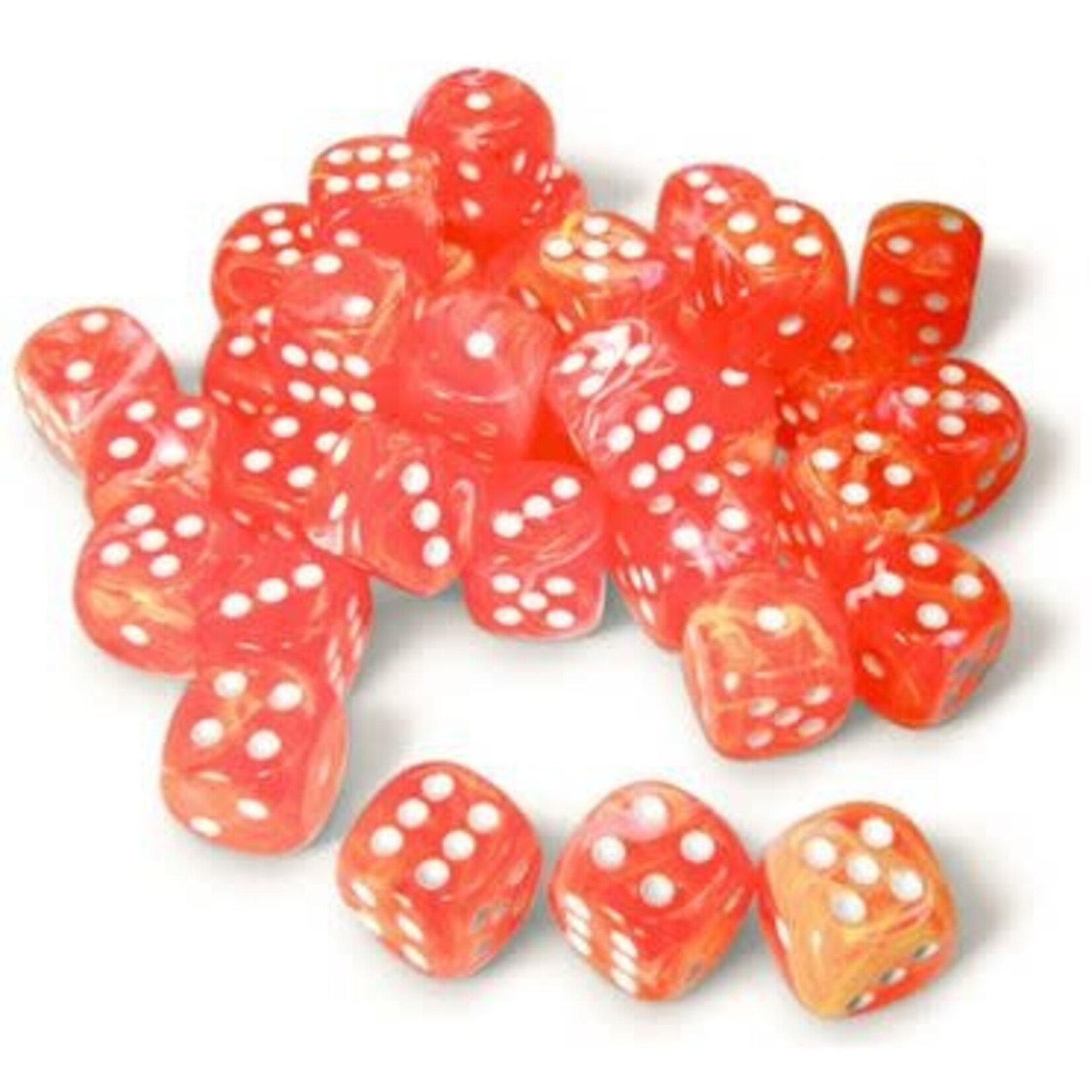 Chessex Festive Dice: Dahlia / white Luminary | 12mm 36 Dice Block | 27953