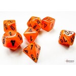 Chessex Mini Dice: Vortex Orange/Black | 7 Die Polyhedral Set | 20433