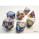 Chessex Mini Dice: Festive Carousel/White | 7 Die Polyhedral Set | 20440