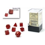 Chessex Mini Dice: Glitter Ruby Red/Gold | 7 Die Polyhedral Set | 20504