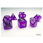 Chessex Mini Dice: Translucent Purple/White | 7 Die Polyhedral Set | 20377