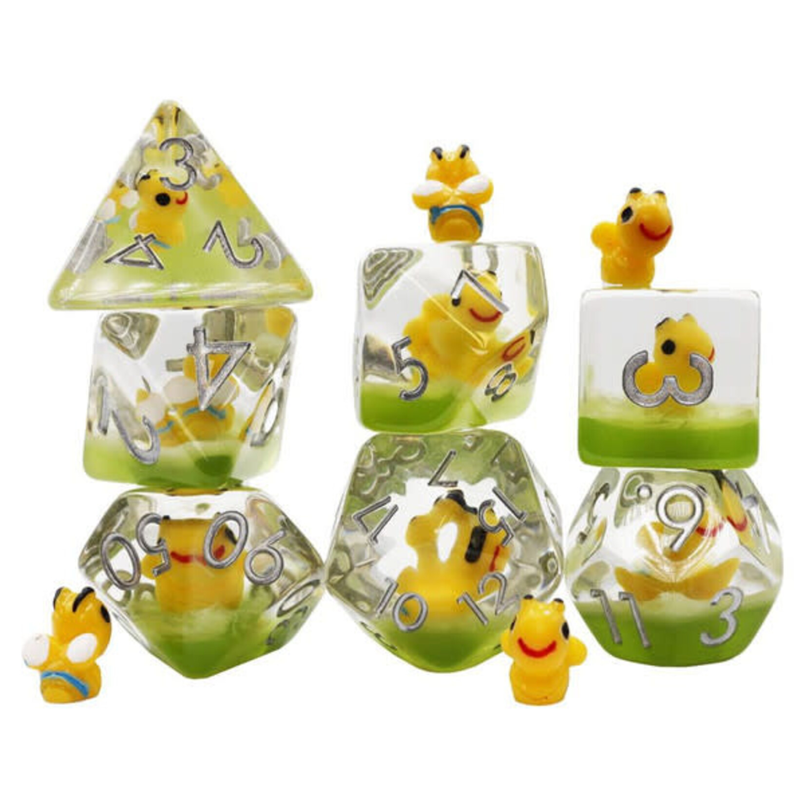 Foam Brain Happy Bees 7 Die Polyhedral Set | 2405