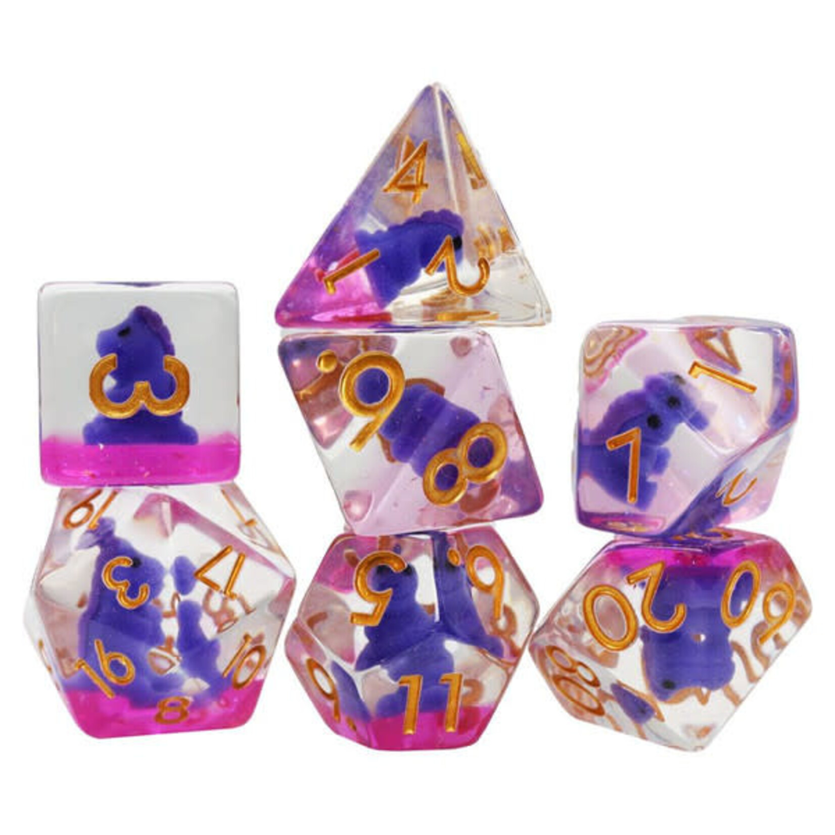 Foam Brain Purple T-Rex 7 Die Polyhedral Set | 2416