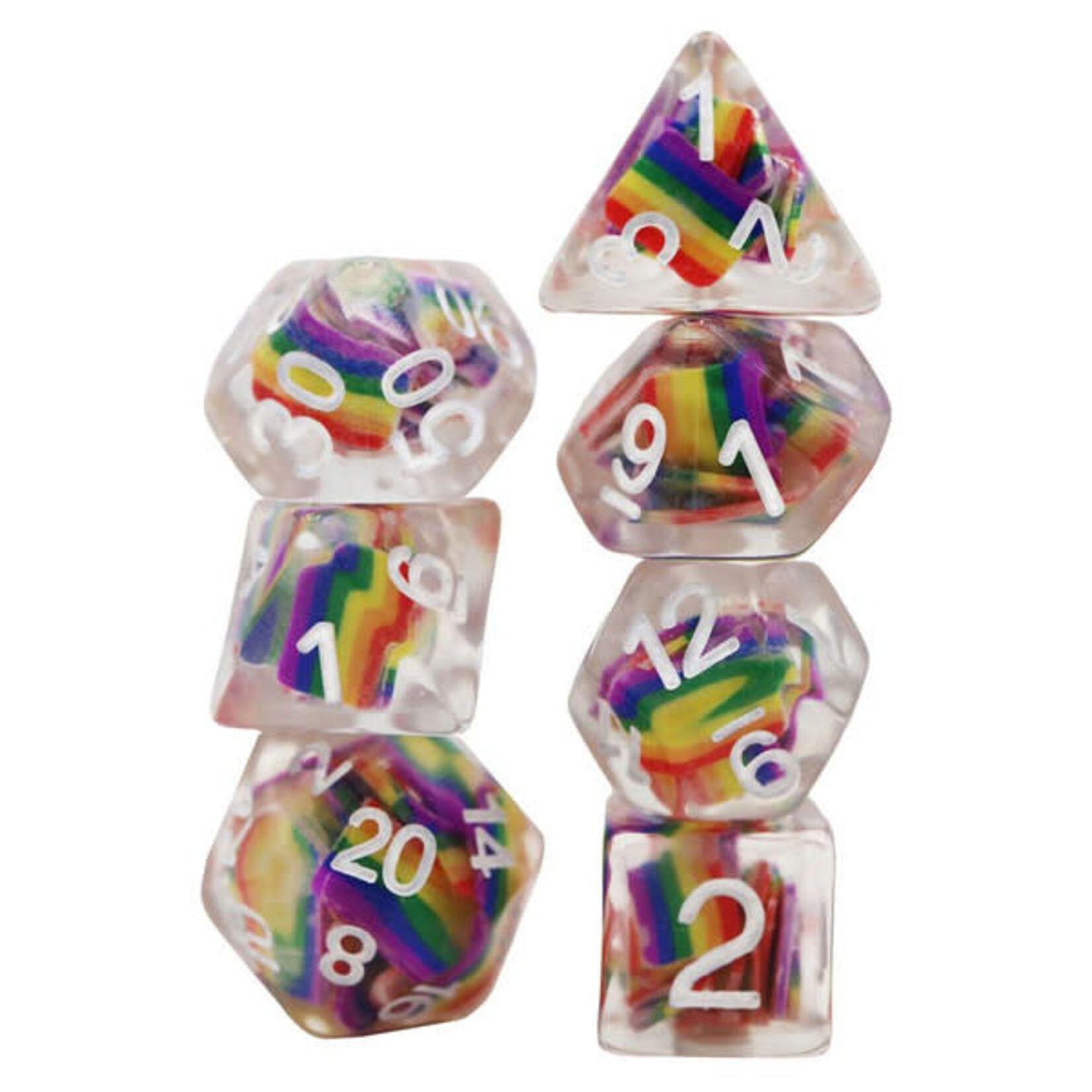 Foam Brain Rainbow Flag 7 Die Polyhedral Set | 2285