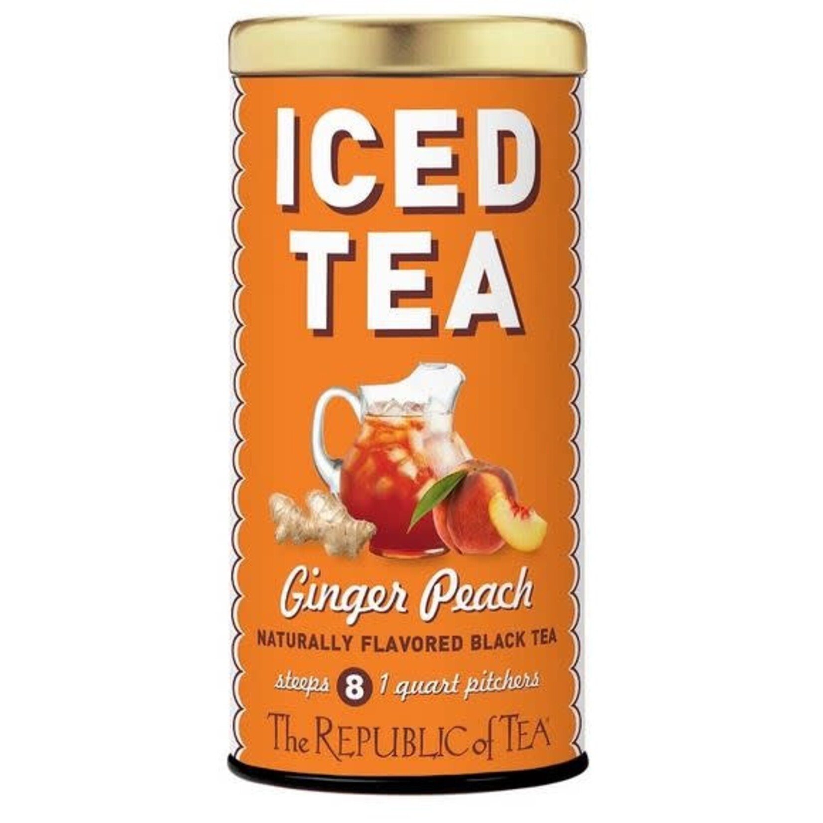 Iced Tea: Ginger Peach Black Tea - 8 Large Pouches