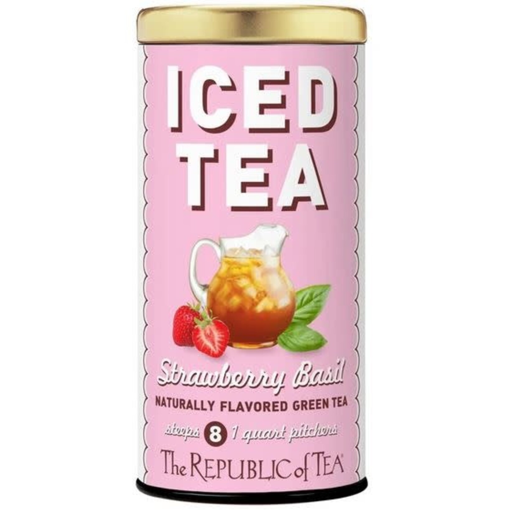 Iced Tea: Strawberry Basil Green Tea - 8 Large Pouches