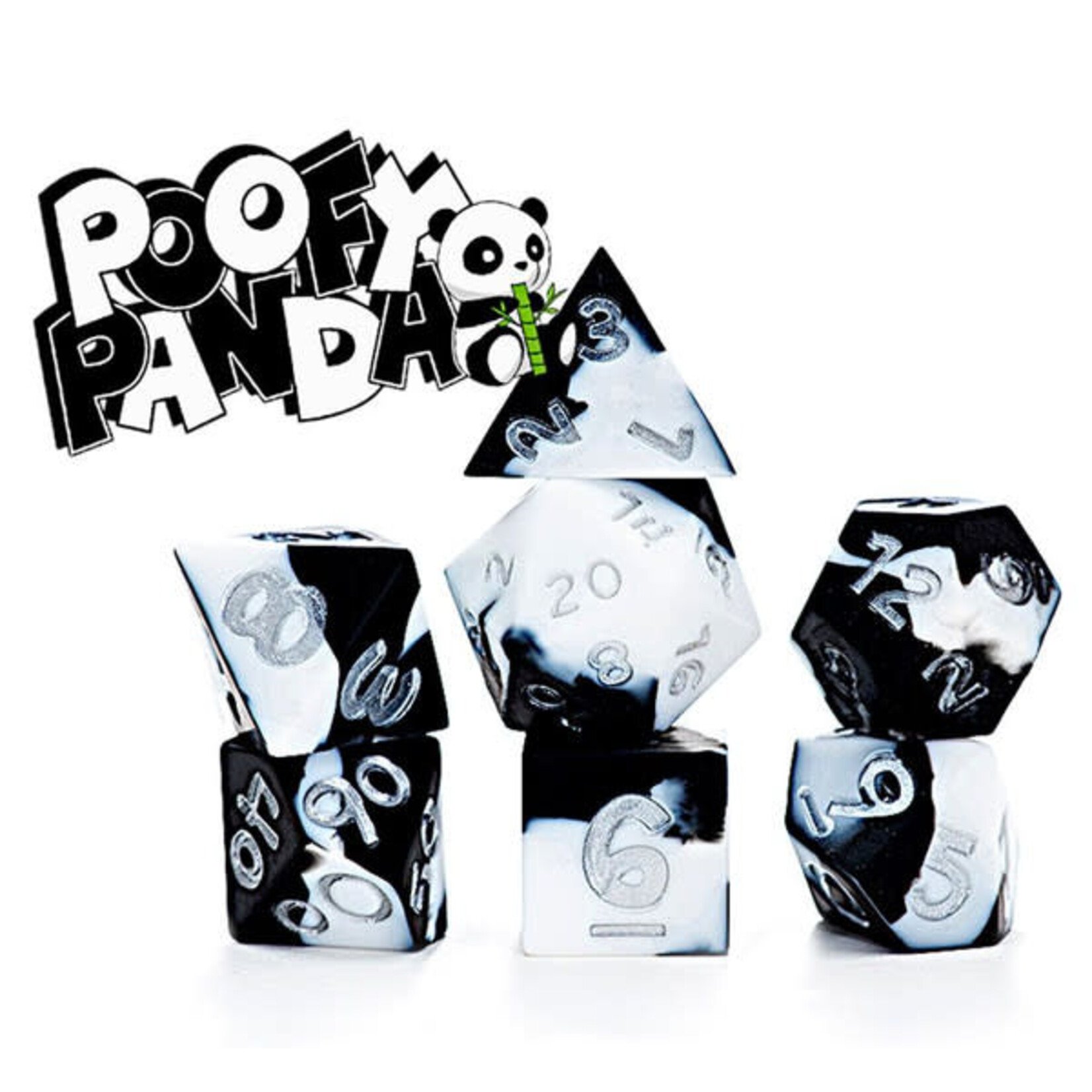 Anti-Stress Dice: Poofy Panda 7 Die Polyhedral Set