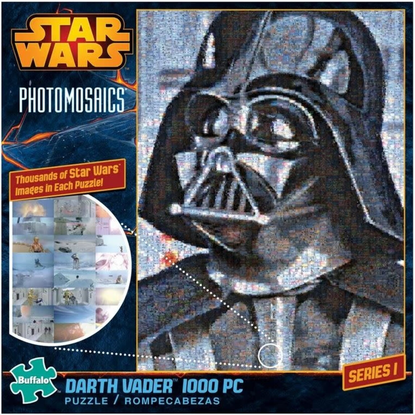 #12292 Star Wars Photomosaics Darth Vader 1000 pc Puzzle Dragon Cache Used Game