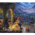 #12201 Disney Thomas Kinkade Beauty and the Beast Dancing in the Moonlight 750 pc Puzzle Dragon Cache Used Game