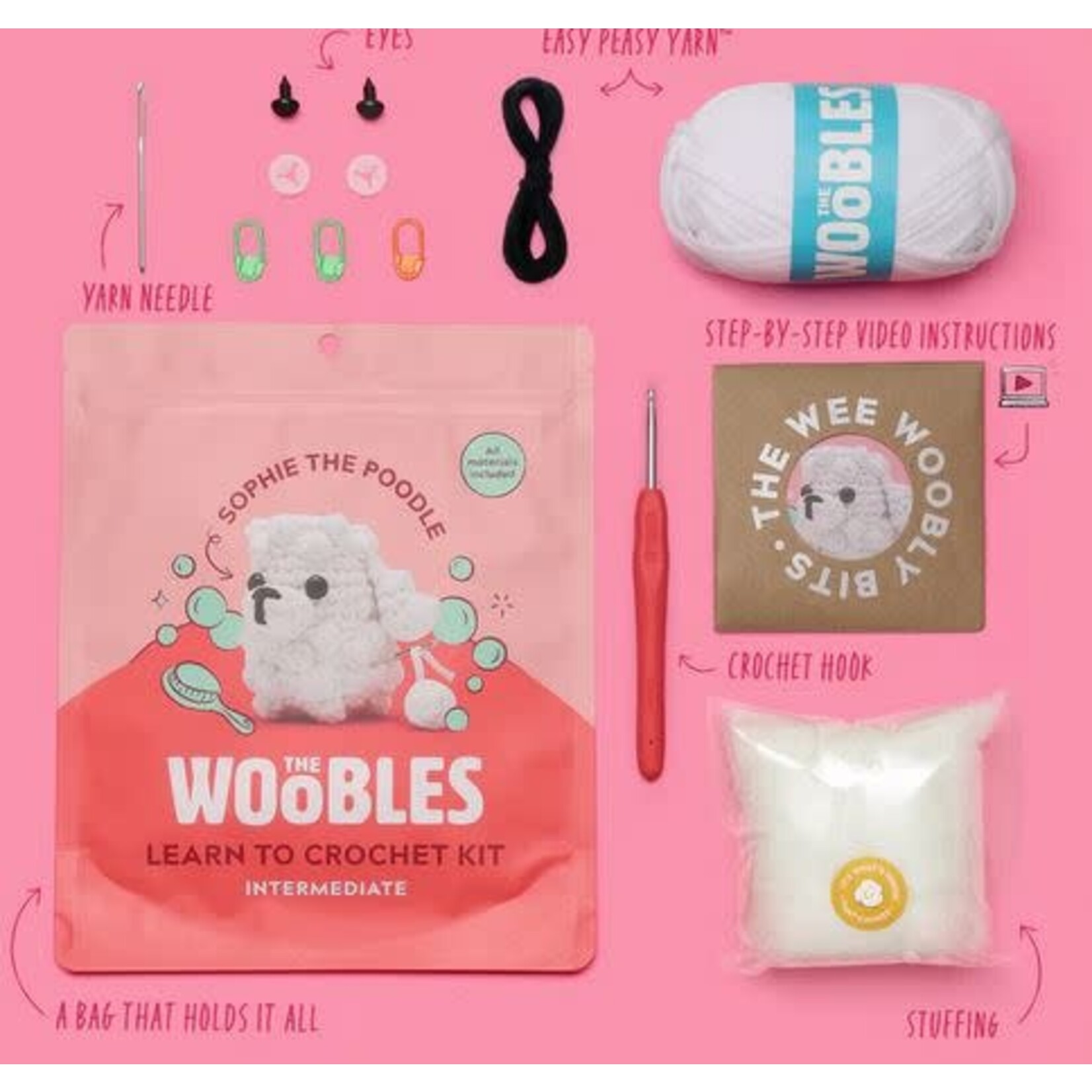Woobles: Sophie the Poodle Intermediate Crochet Kit