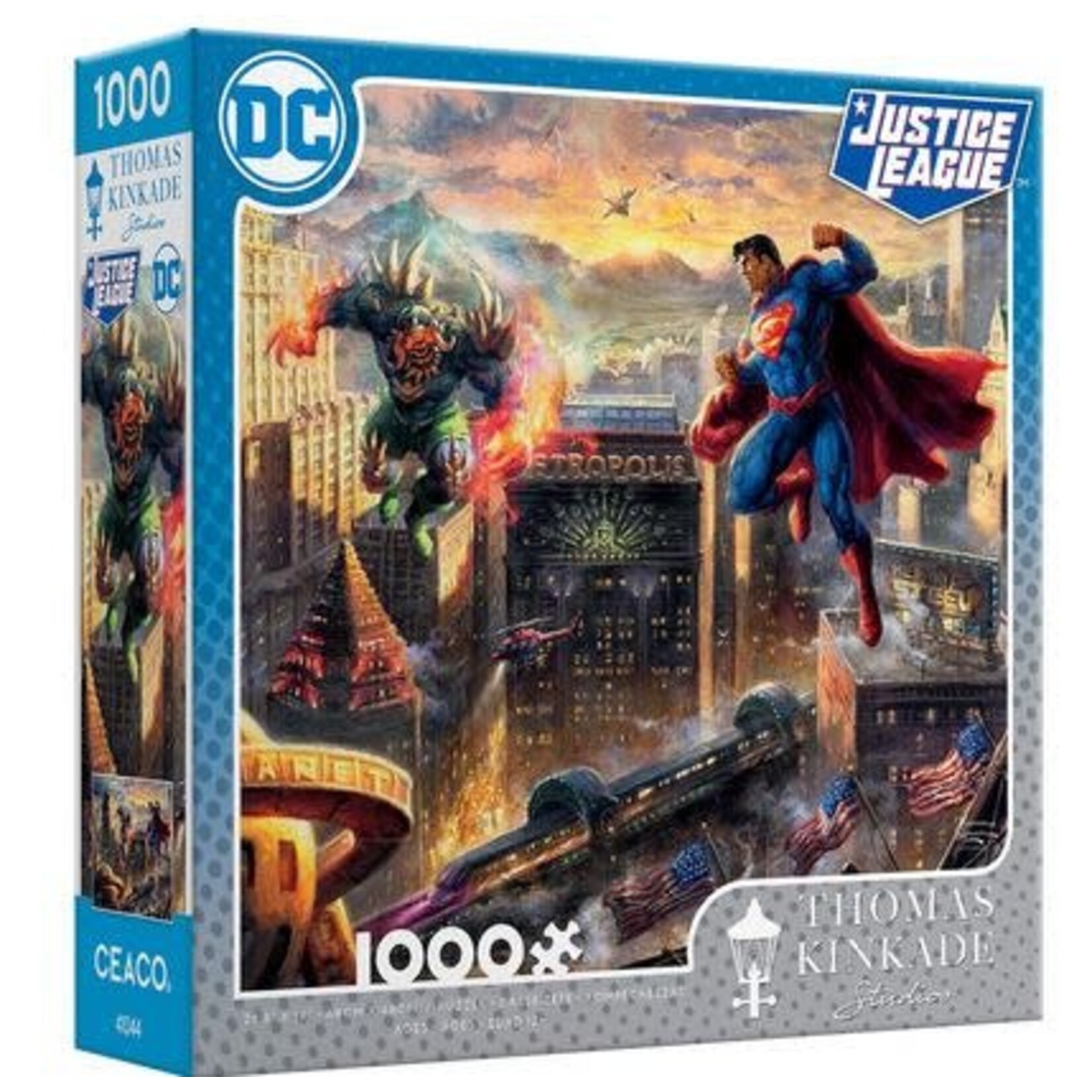 #12073 DC Justice League Superman Man Of Steel 1000 Piece Puzzle Dragon Cache Used Game