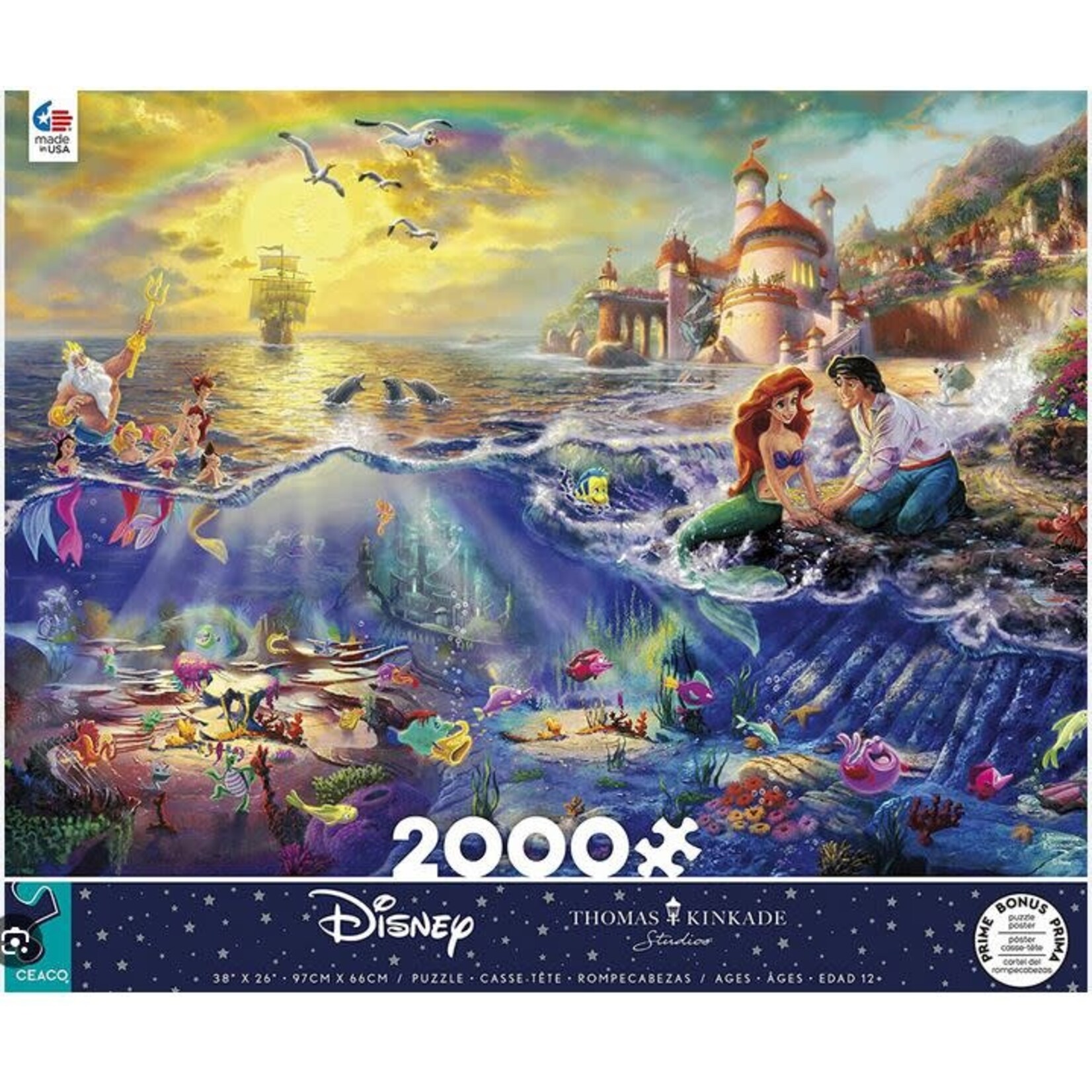 #12058 Disney The Little Mermaid: Thomas Kinkade Puzzle Dragon Cache Used Game