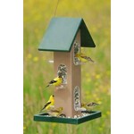 Tube Feeder with Seed Tray - Hunter Green and Driftwood