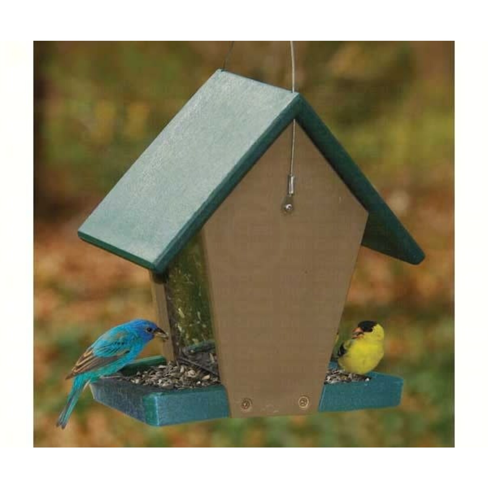 Recycled Plastic Hopper Feeder 1.5 Quarts Hunter Driftwood