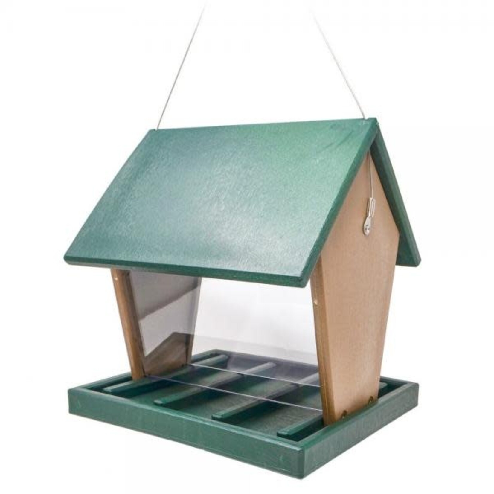 Recycled Plastic Hopper Feeder 2.5 Quarts Hunter Driftwood