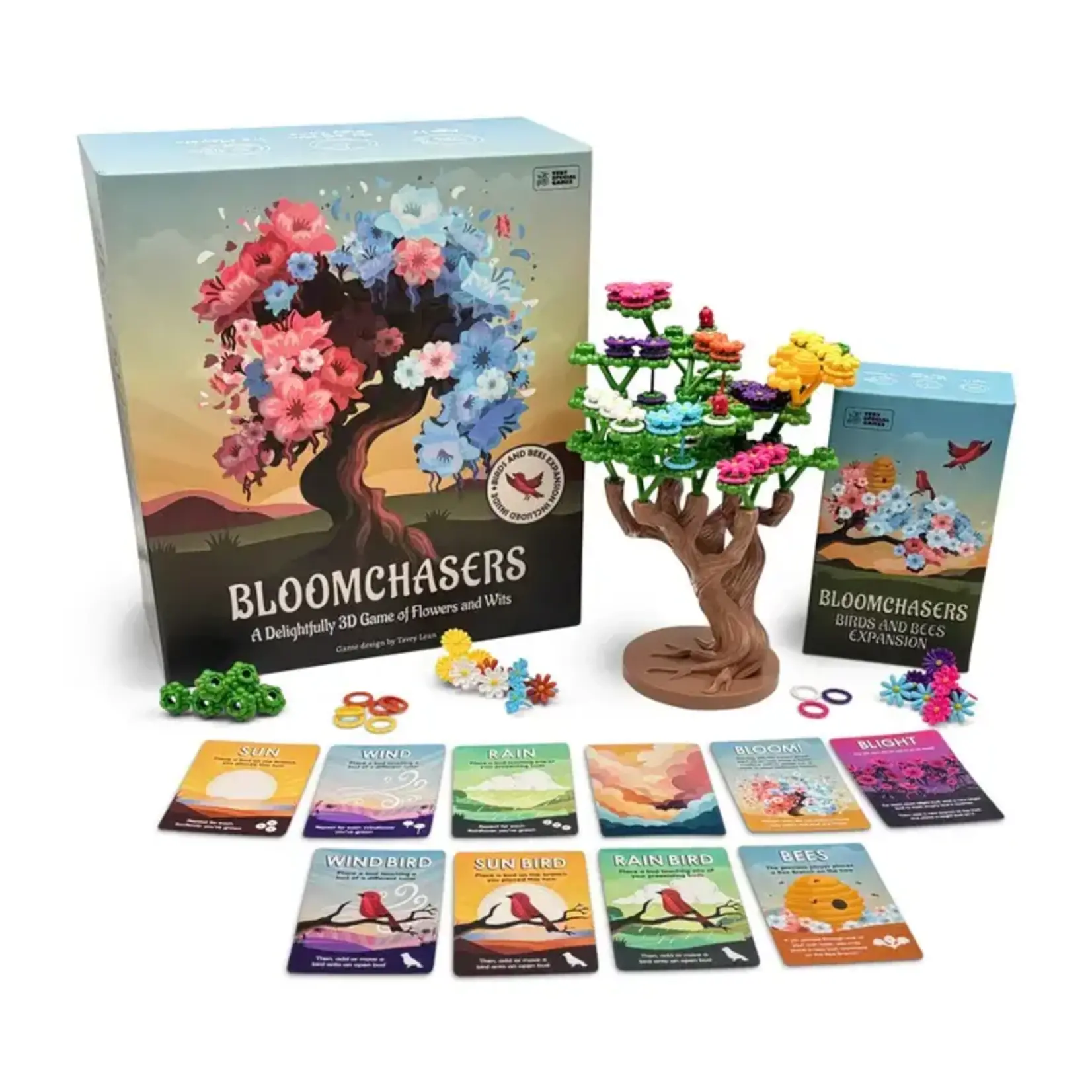 Bloomchasers: Base Game + Birds and Bees Expansion  Bloomchasers: A Delightful 3D Tree Game of Flowers and Wits