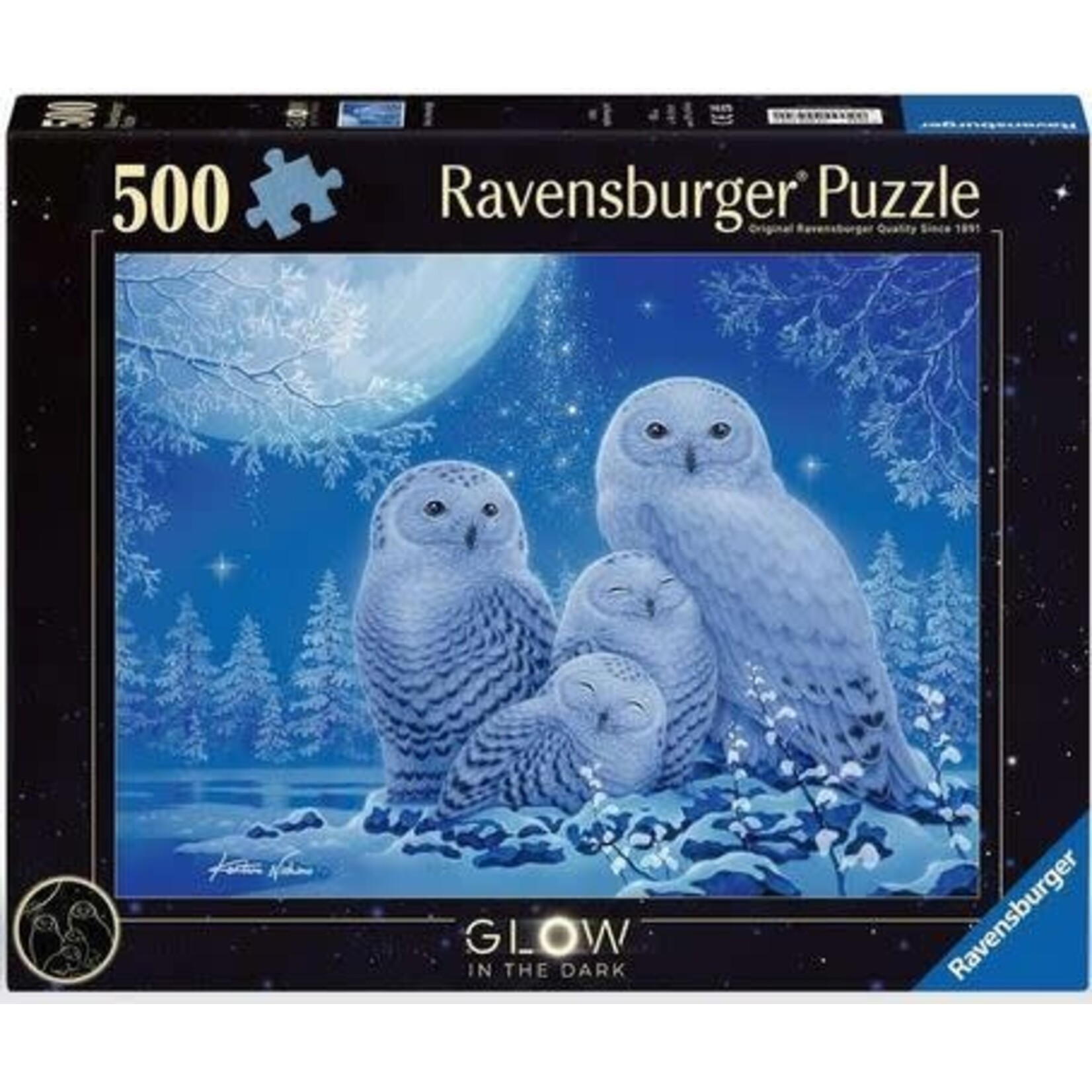 Owls in the Moonlight 500 Piece GITD Puzzle