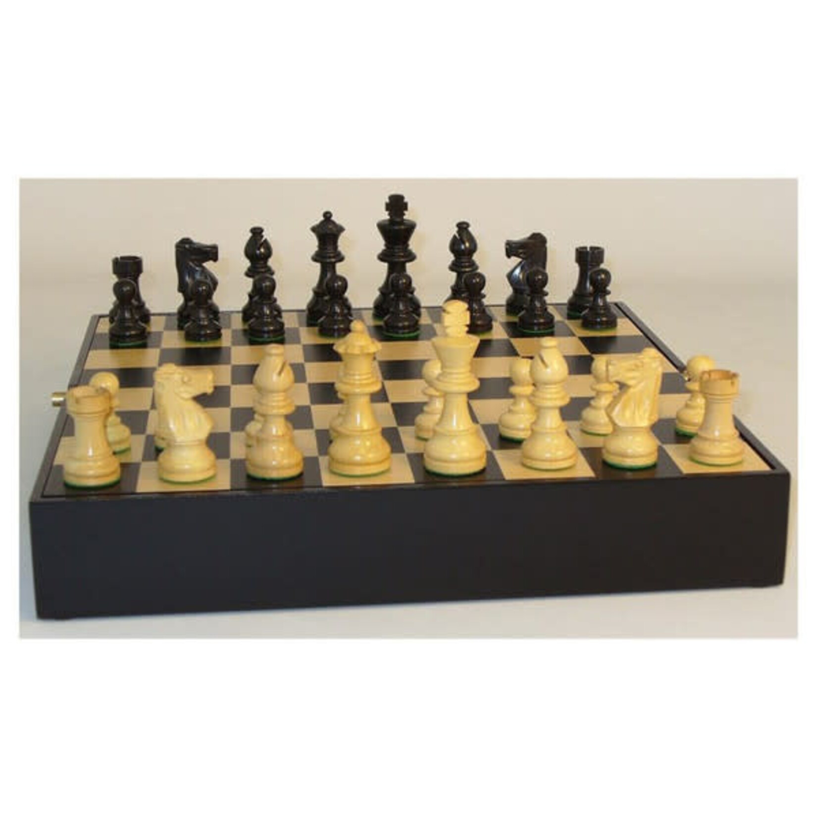 Chess Set - 3in Black French Chess Set on Chest