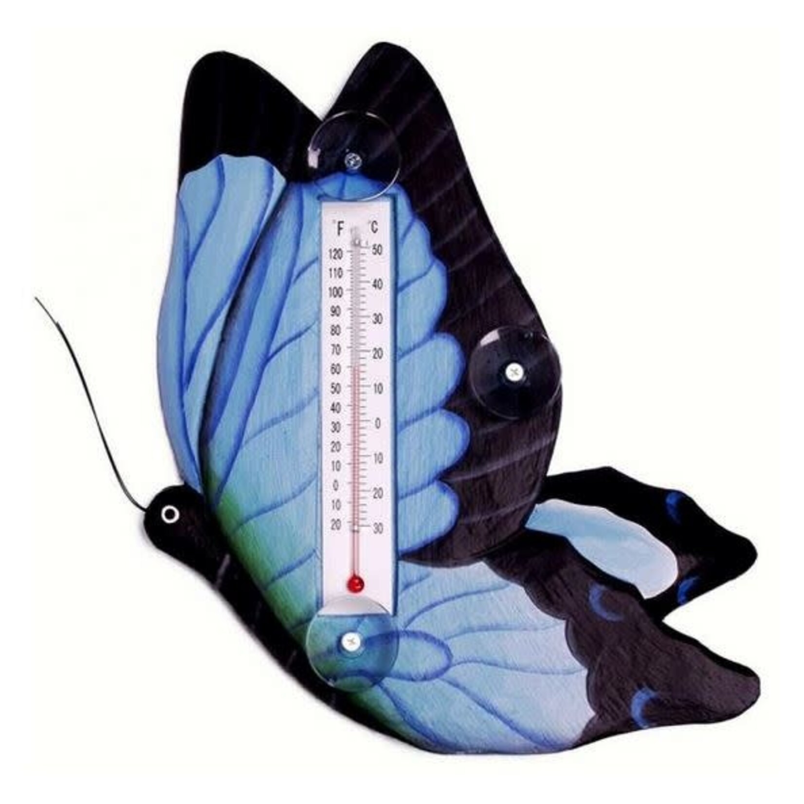 Window Thermometer Blue Swallowtail Butterfly