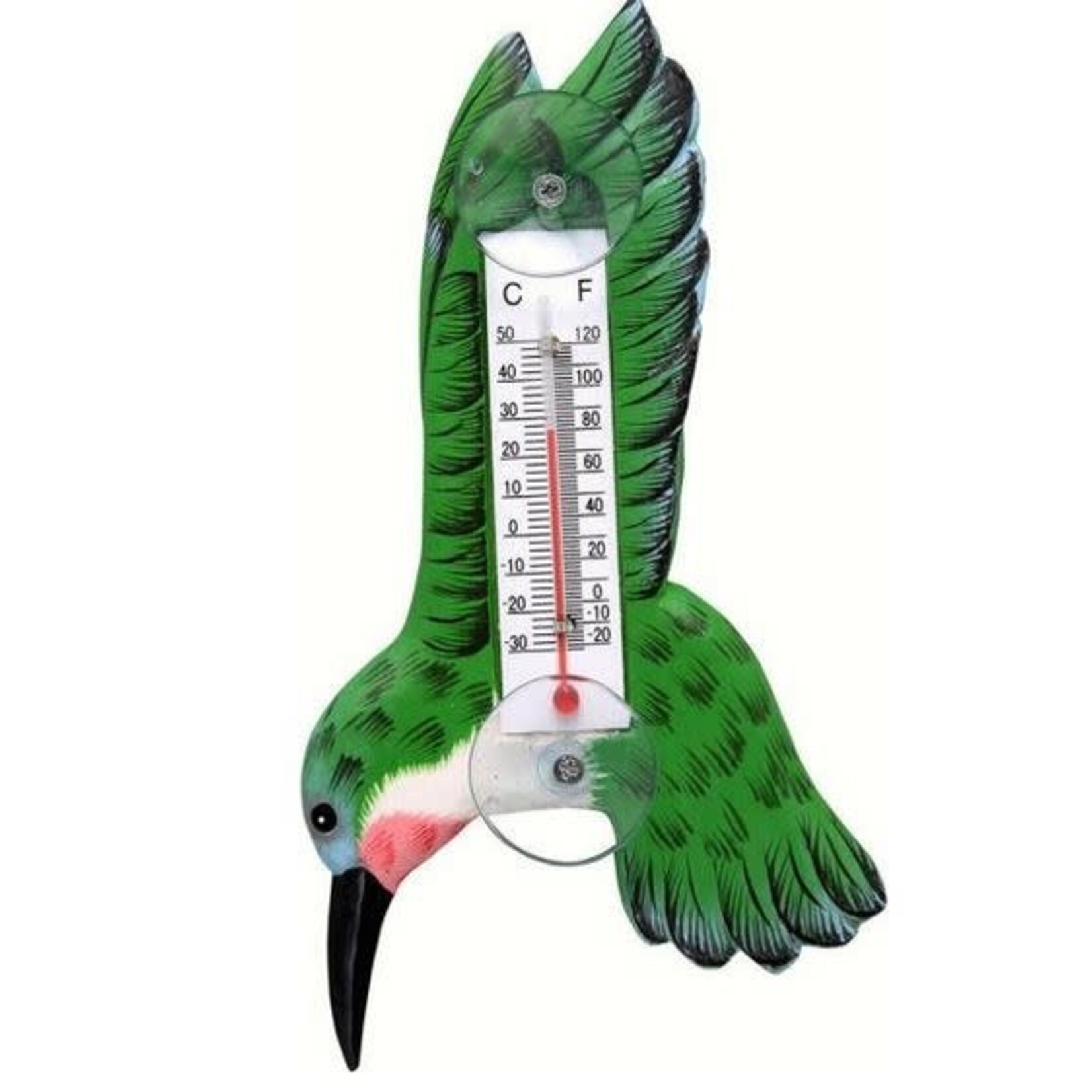 Window Thermometer Green Hummingbird