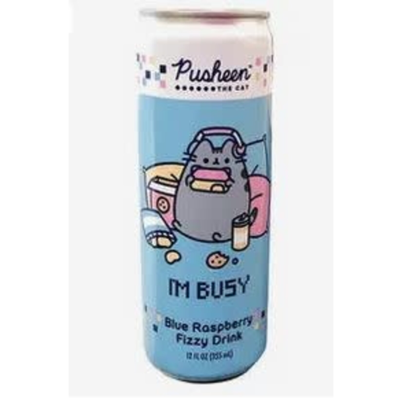 Cold Drinks - Pusheen I'm Busy Blue Raspberry Fizzy Drink 12oz Can