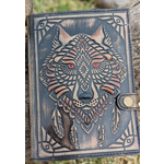 Leather Journal: Embossed Wolf Vintage Print