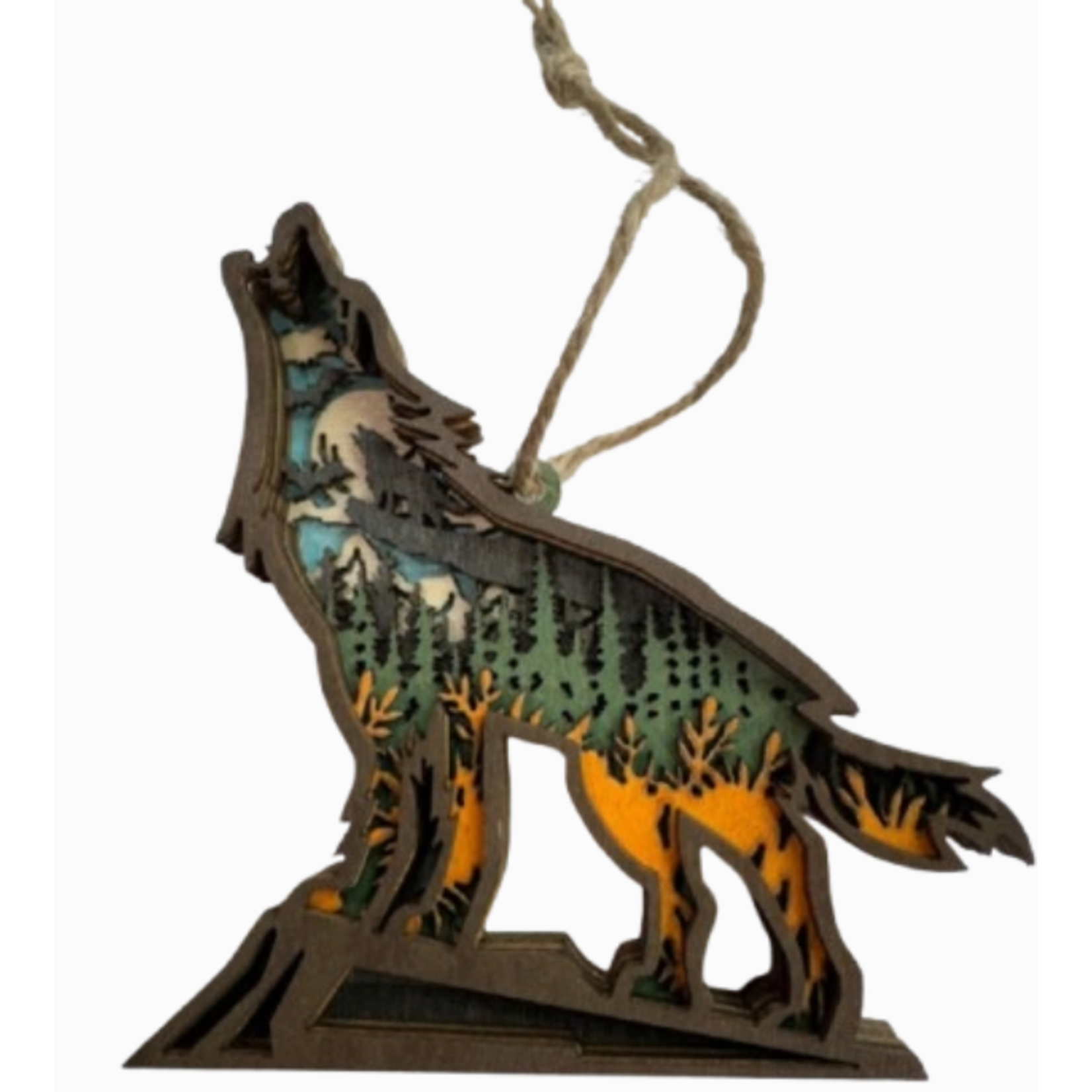 Shelf Sitter - Orange Wolf - Ornament