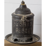 Farmers Market Hanging Feeder-Style Canister – Vintage Metal Decor