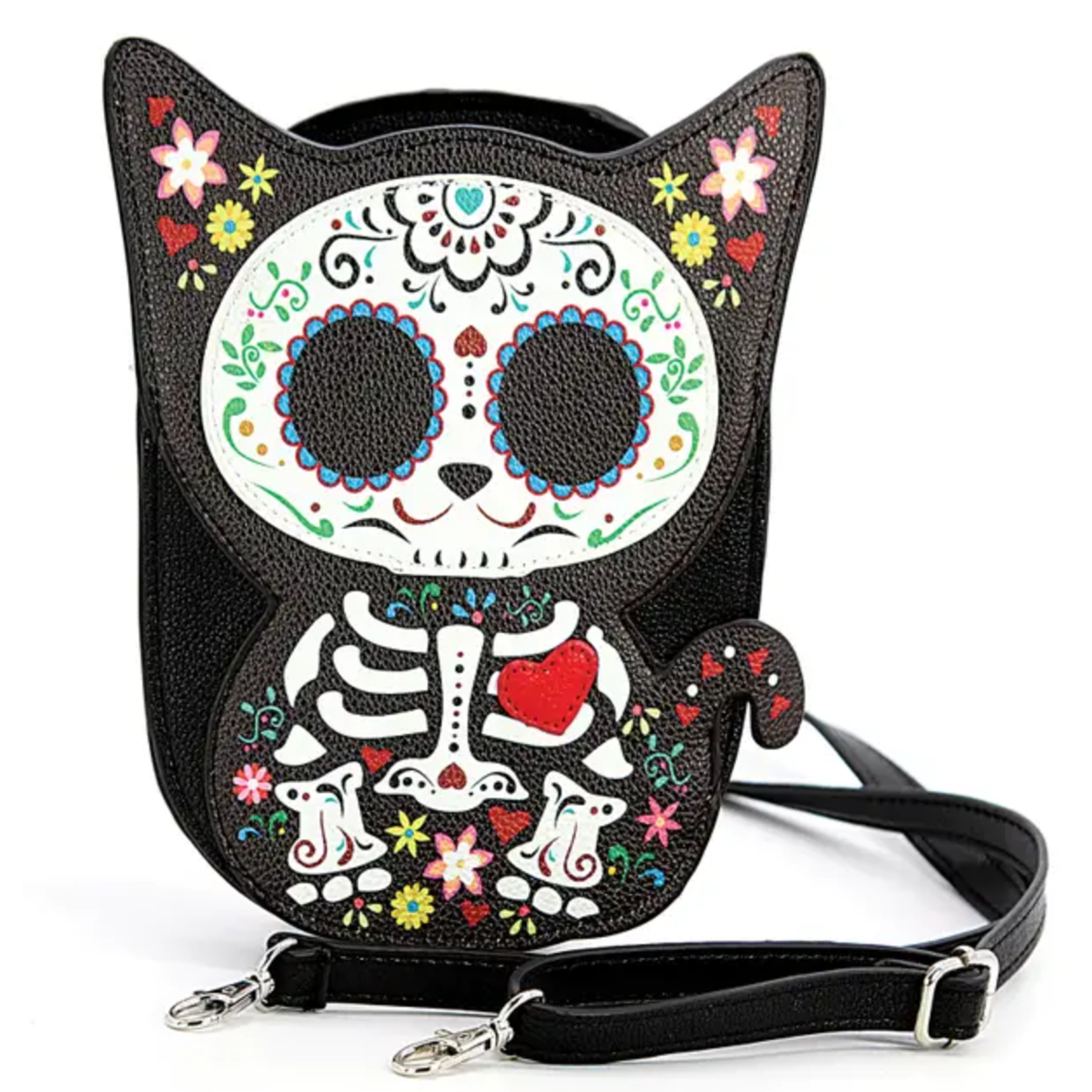 Crossbody Bag - Floral Sugar Skull Cat