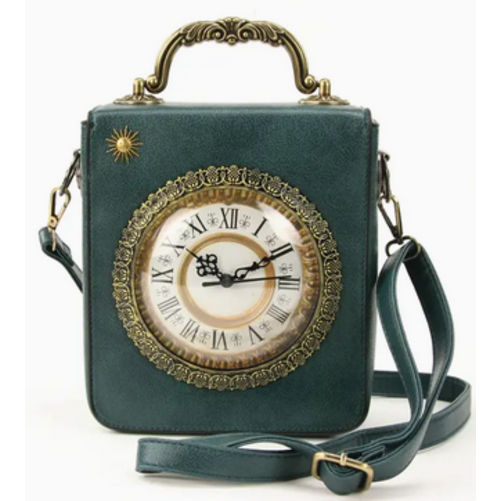 Handbag - Vintage Clock - Teal